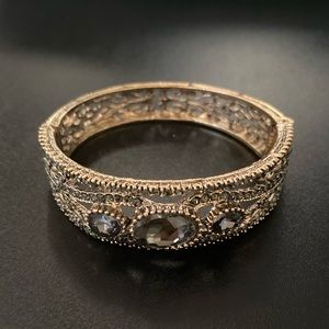 NEW Boho Gold Tone with Grey Crystals Vintage Bracelet